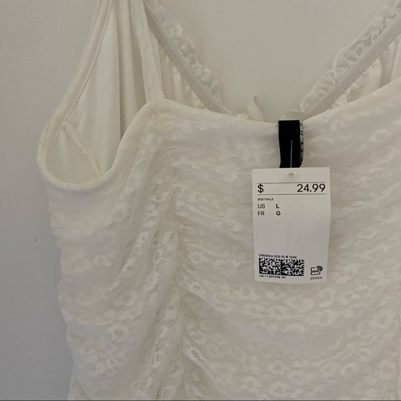 H&M white ruched mini dress ♡ - Picture 4 of 5